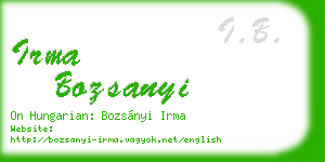 irma bozsanyi business card